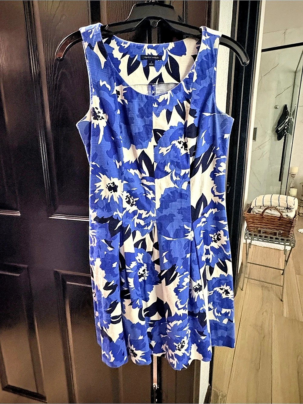 Tommy Hilfiger Floral Mini Dress in Blue & White Size 2